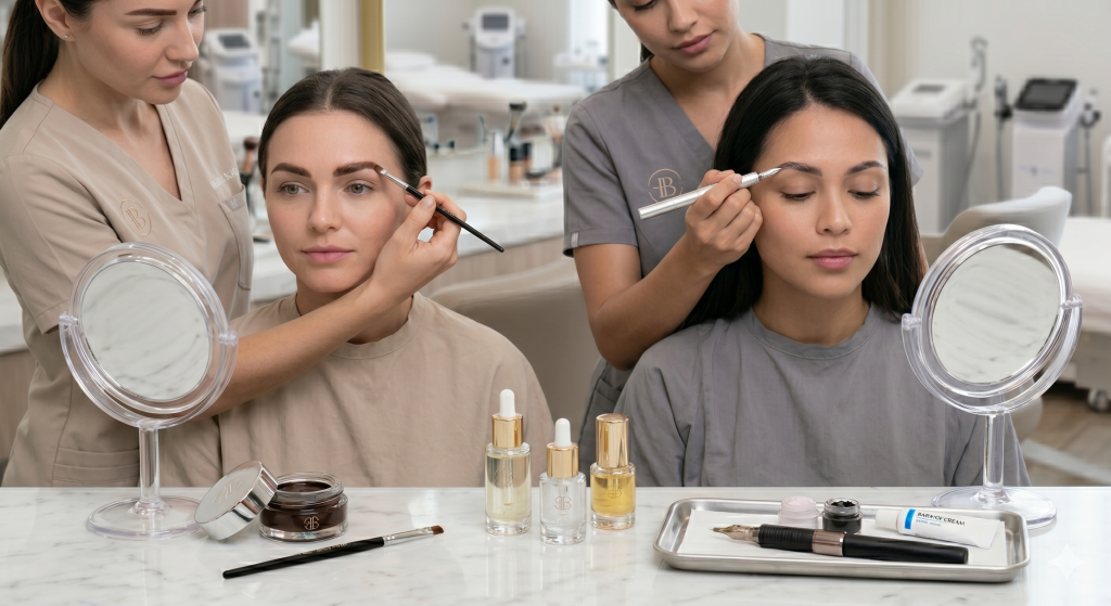 brow tinting vs brow microblading